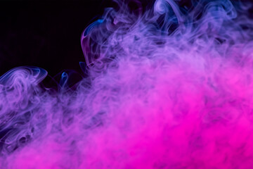 Obraz premium AI Generative atmospheric smoke puff cloud design elements on a dark background.