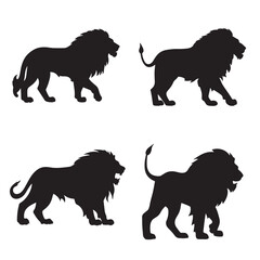 A silhouette of a lion