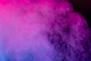AI Generative atmospheric smoke puff cloud design elements on a dark background.