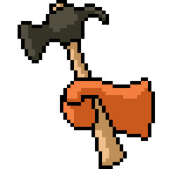 pixel art hammer glove tool