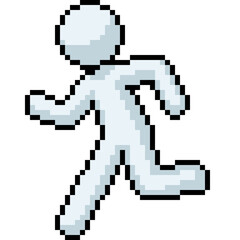 Obraz premium pixel art emergency run sign