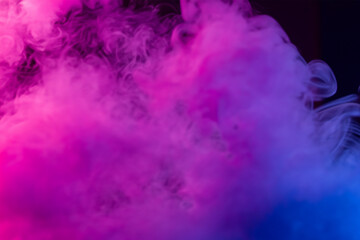AI Generative atmospheric smoke puff cloud design elements on a dark background.