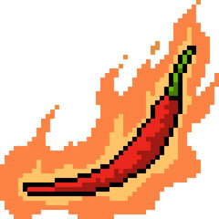 pixel art chili pepper hot