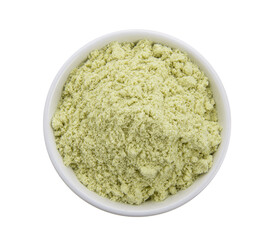 whey protein in a white bowl on transparent png