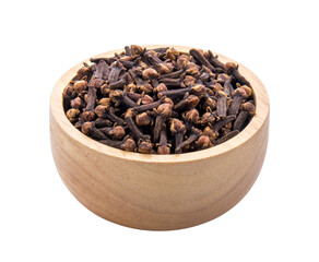 cloves spices in wood bowl on transparent png