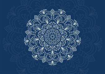 blue background with mandala ornament