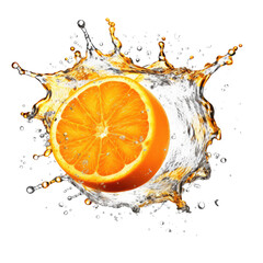Fototapeta na wymiar orange water splash isolated on white