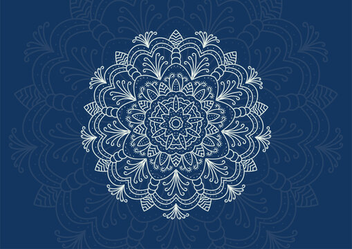 blue background with mandala ornament