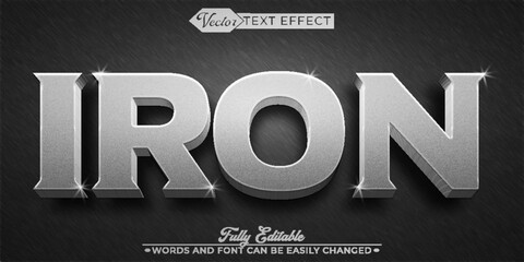 Silver Iron Vector Editable Text Effect Template © Anka Design