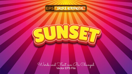 Sunset Editable Text Effect