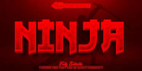 Red Ninja Vector Editable Text Effect Template © Anka Design