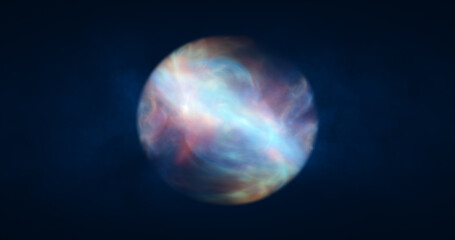 Abstract blue energy sphere round glowing magical digital futuristic space background