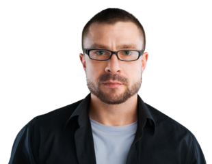 Young handsome beard man posing