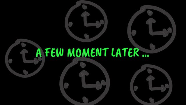 Animated video for "a few moment later", suitable for tucking in for processes that require a certain amount of time to wait