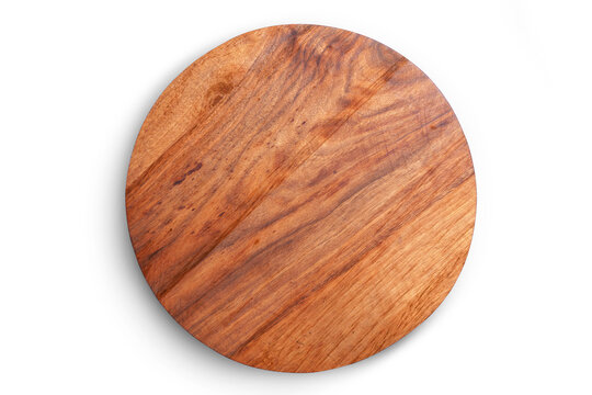Round Wooden Board On Wooden Table Stock Photo 1519710338
