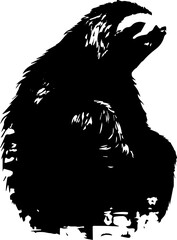 silhuette sloth animal images