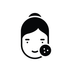 Black solid icon for skin 