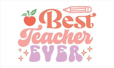 Retro Teacher SVG Design Template