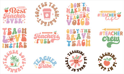 Retro Teacher SVG Design Template