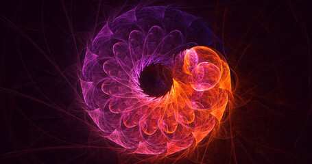 3D rendering abstract circle light background