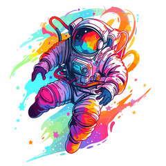 A determined astronaut exploring the vastness of outer space