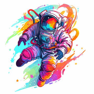 A determined astronaut exploring the vastness of outer space