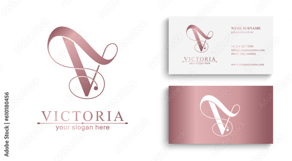 Sticker v logo. v letter logo template elements. personal monogram. vector elegant logo