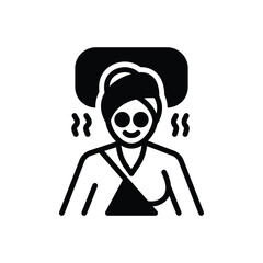 Black solid icon for spa