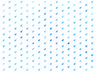 背景画像 バックグラウンド 透過 PNG 素材 手書き 水彩 雨 雫 青色 梅雨 6月 水
