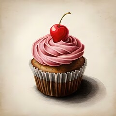 cupcake with cherry