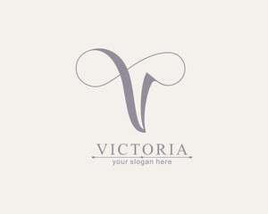 V and infinity logo. V letter logo template elements. personal monogram. Vector elegant logo.