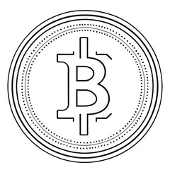 Obraz premium Bitcoin symbol, digital currency bitcoin icon isolated on white background with assorted shapes