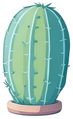 Cute cactus illustration. AI Generative