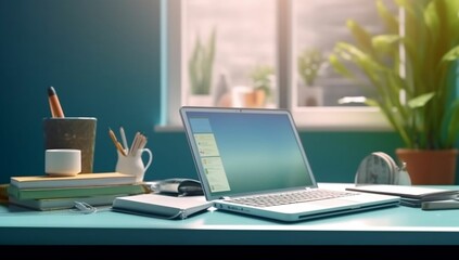 E-Learning Zone: Copy Space Background with Laptop/Tablet