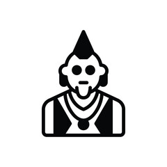 Black solid icon for punk 