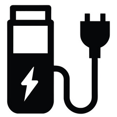 Charging point station for hybrid vehicles cars square sign, isolated on white background