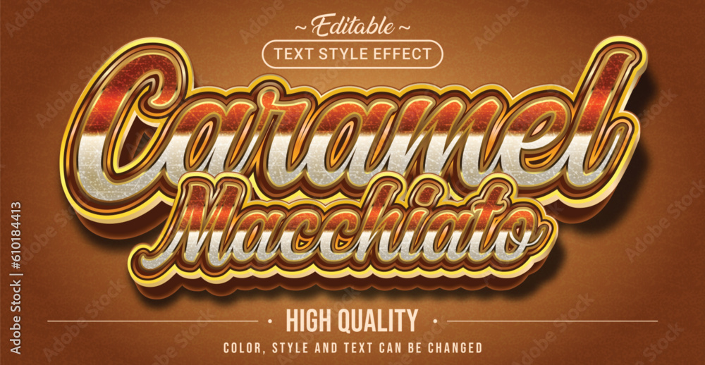 Poster Editable text style effect - Caramel Macchiato text style theme.
