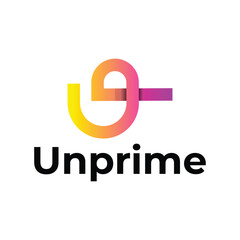 UP letter modern 3d logo design