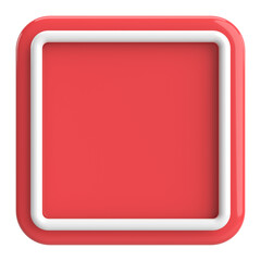 3D rectangle button. Empty button. 3D illustration.
