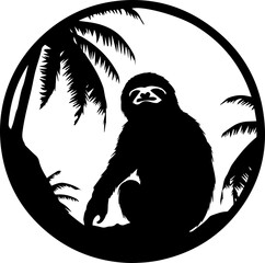 silhuette sloth animal images © Mithi Creation