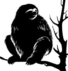 silhuette sloth animal images
