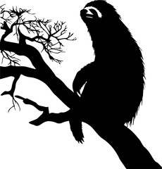 silhuette sloth animal images