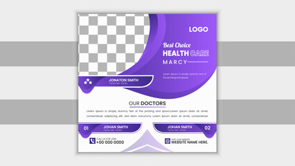 Naklejka premium Health Care Social Media Post Design.