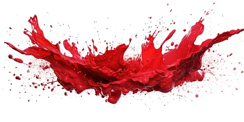 Gordijnen Red paint splash isolated on white background © Настя Шевчук