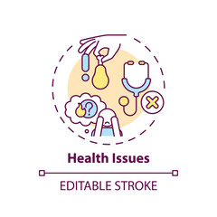 Health issues concept icon. Healthcare service. Mental disorder. Low income. Limited access. High cost. Medical bill abstract idea thin line illustration. Isolated outline drawing. Editable stroke