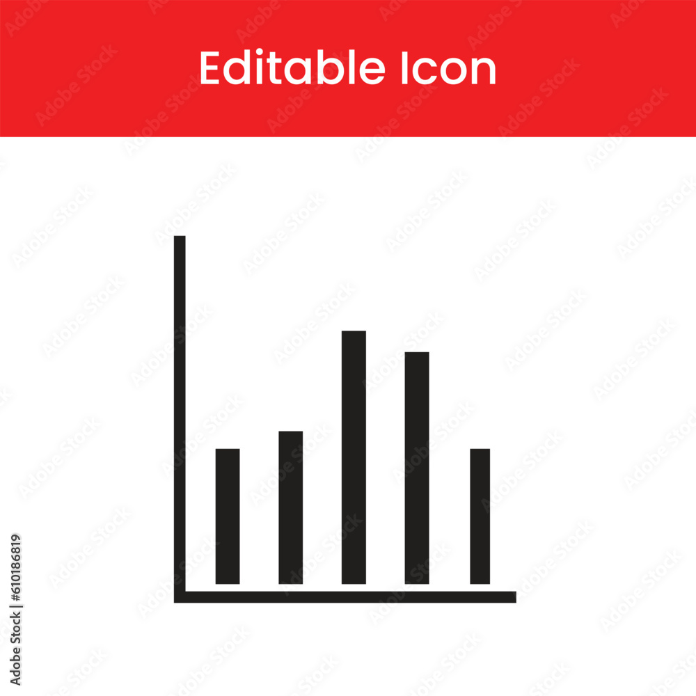 Poster vertical bar graph icon, vertical bar graph outline icon, vertical bar graph vector icon