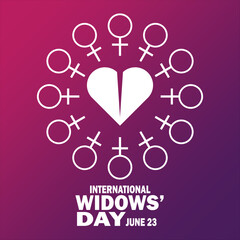 International Widows' Day Vector Template Design Illustration. June 23. Suitable for greeting card, poster and banner