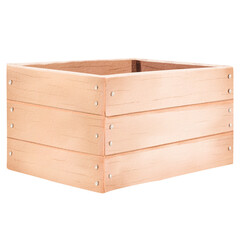 Watercolor hand drawing wooden box. Watercolor Isolated eco natural container for fruits, vegetables, flowers and Harvest. Can be used as texture for cards, invitations, DIY projects, web sites