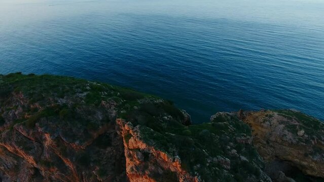 aerial shot of porsay tlemcen beach at sunset