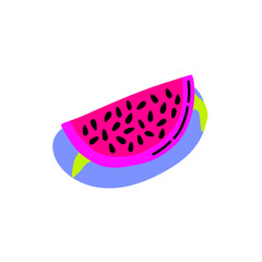 Acid Dragon Fruit Pitaya peace in acid color. Hand drawn vector